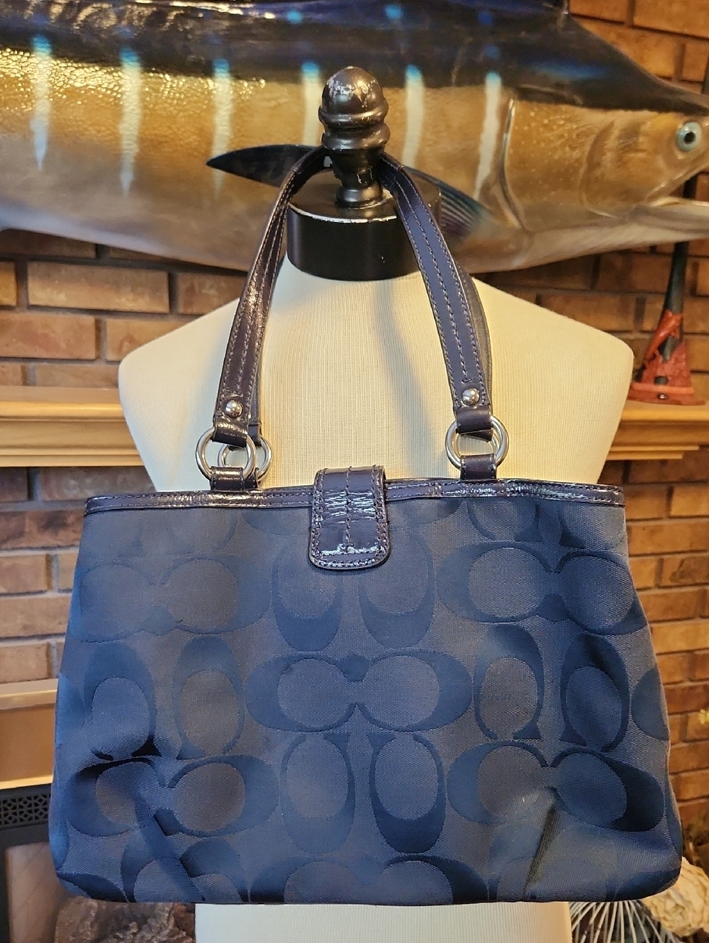 Coach Navy Signature Canvas Shoulder Soho Bag From May 2012 - Picture 7 of 16